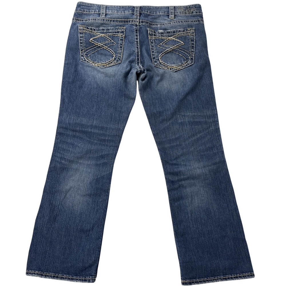 Silver Jeans Frances Capri Women W30 Blue‎ Denim Stretch Medium Wash L1268SVP356 - Picture 3 of 16